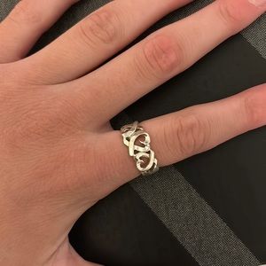 Tiffany & Co Paloma Picasso Sterling Silver Triple Loving Heart Ring